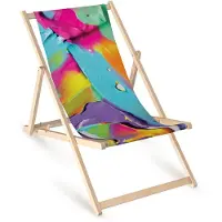 AllBags Holz Liegestuhl klappbar „Farbige Lacke“ – Gartenstuhl Relaxstuhl Sonnenliege bunt Balkon Terrasse