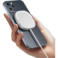 Cazy 2 in 1 Wireless Charger - 15W Magnetisches Ladegerät mit Telefonständer - Kompatibel mit Qi-en Geräten - Weiß