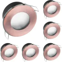 LUMILED Einbaustrahler LED Spots Badezimmer 6x Einbauleuchte Einbauspot Kupferrot rund Aluminium IP44 inkl. 6W Leuchtmittel GU10 Warmweiß 3000K 120°