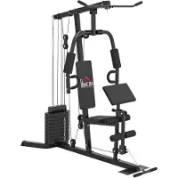 Dopwii Kraftstation mit 45 kg Gewichtsblock 180 x 108 x 200cm Stahl Schwarz