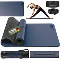 RE:SPORT Yogamatte Navy-Blau Fitnessmatte Gymnastikmatte Pilates Sportmatte Bodenmatte