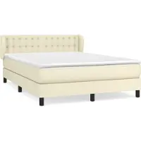 Syfax Boxspringbett mit Matratze Creme 140x200 cm Kunstleder