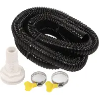 Gistuch Bilgenpumpenschlauch Sanitär Kit durch Rumpfanpassung 1‑1/8 Zoll DIA 6,6ft Langes PVC 2PCS -Klemme für Boot