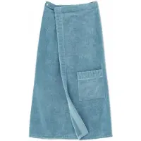 Zwoltex Sauna-pareo - praktischer Verschluss - für Damen - aus ägyptischer Baumwolle - blau
