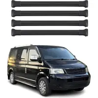Omtec Dachträger Grundtäger für VW Transporter T5 2003-2015 75kg Alu Schwarz 4 tlg