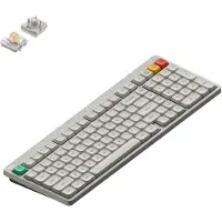 NUPHY Node 100 Kabellose Mechanische Tastatur Low Profile, ANSI US, Bluetooth, 2.4GHz,USB-C, Lunar White, Blush nano
