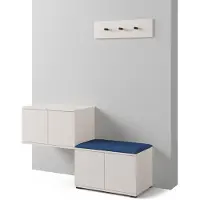 Jerpax Garderoben-Set Napoli version 7 mit Schuhregal, Ideal für Flur und Eingangsbereich (Cashmere, Trinity 30)