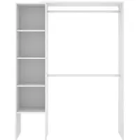 Vente-unique Kleiderschranksystem erweiterbar - 110/140 cm - Weiß - BELVANA