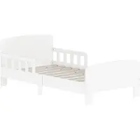 AIYAPLAY Kinderbett Kleinkindbett mit Rausfallschutz Lattenrost 143,5 x 74,2 cm