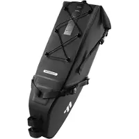 Lixada Fahrradtasche für den Sattel, regenfeste PVC-Satteltasche, Fassungsvermögen 7–10 l, Satteltasche für lange Radtouren, schwarz, 7–10 l