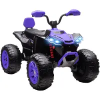 AIYAPLAY 24V Elektro Quad für Kinder mit 2 Motor, 2 Sitzer, Scheinwerfer, Lila