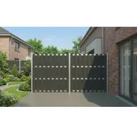 Meingartenversand.de WPC Zaun Friedrichskoog - 180 x 180 cm - Sichtschutzzaun Bausatz aus pflegeleichtem WPC & Aluminium in Anthrazit - Sichschutz für Garten & Terrasse