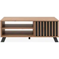 GuenstigEinrichten Couchtisch Artisan Eiche - anthrazit 138 x 40 cm - MEDAN
