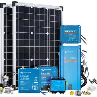 Offgridtec Mobil VeCore S 100W 640Wh Wohnmobil Solaranlage inkl. MultiPlus12/800/35 Wechselrichter, Batterieladegrät und Laderegler - weiß