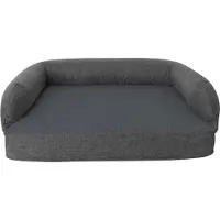 Kettler Mr. Cuddles orthopädisches Hundebett BELLA mit Teddyfell M: 80x55x23cm, Anthrazit, Memory-Foam, Bezug waschbar