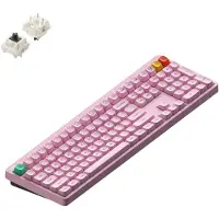 NUPHY Node 100 Kabellose Mechanische Tastatur High Profile, ANSI US, Bluetooth, 2.4GHz,USB-C, Light Pink, Brown Max