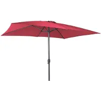 Linder Exclusiv GmbH Sonnenschirm 300x200 cm UV30+ rechteckig Kurbelschirm Gartenschirm burgundrot Alu