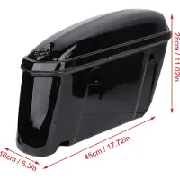Gistuch 22L Motorrad-Satteltaschen mit Schloss, robuster ABS-Kunststoff, universeller Kofferraum-Seiten-Aufbewahrungsträger, glänzend schwarz