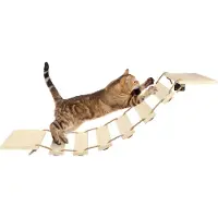 Supfine Katzen Kletterwand Katzenmöbel Katzenbrett Katzentreppe Wandmontage Holz für Innenräume
