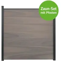 MR-Zaun Altum Komplettset mit Alu-Pfosten, Bi-Color co-ex., 24,54 m