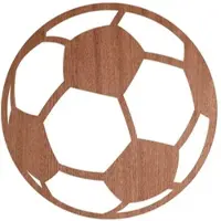 WANDStyle Wanddeko aus Holz Fußball 40 x 40 cm in der Farbe Mahagoni Furnier