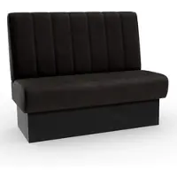 BIG Möbel Bistro Sitzbank Classic | 160 cm | Samtstoff in Schwarz | Vertikal | Dinerbank