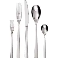 Gräwe Besteck-Set Porto, 10-teilig, 2 Personen, Edelstahl, silber
