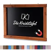 Die Kreidetafel Manufaktur Magnetische Kreidetafel - Magnettafel mit Holzrahmen / Teak 100x50cm