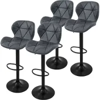 ML-Design | Set mit 4 Barhockern Leah aus Kunstleder Grijs Kunstleer 41x110x47 cm | NADUVI