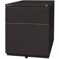 Bisley OBA Rollcontainer mit 2 Schüben aus Metall abschließbar in schwarz - Bürocontainer mit Universalschublade & Hängeregistratur, Container mit