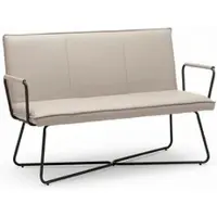 Bessagi Home Sitzbank Bosco Taupe Lederlook Gepolstert