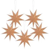 Britesta 5er-Set faltbare Deko-Papiersterne, holzfarben, zum Bemalen, Ø 30 cm