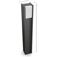 Philips White and Color ambiance Turaco Outdoor-Wegeleuchte, Bluetooth/Zigbee, Anthrazit, Aluminium, E27, Multi, 8,1 W
