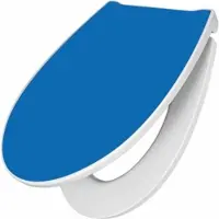 Banjado Premium Toilettendeckel Mit Absenkautomatik WC-Sitz Soft Close Hygienischer Klodeckel Duroplast Mit Motiv Signalblau