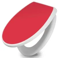 Banjado Toilettendeckel Mit Absenkautomatik WC-Sitz Soft Close Weiß Hygienischer Duroplast Leichte Montage Mit Motiv Feuerrot