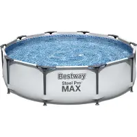 Bestway Steel Pro MAX Frame Pool ohne Pumpe Ø 305 x 76 cm, lichtgrau, rund