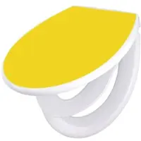 Banjado Familien WC Sitz Mit Absenkautomatik Universeller Klodeckel Mit Kindersitz Hochwertiges Polypropylen Mit Motiv Sonnengelb