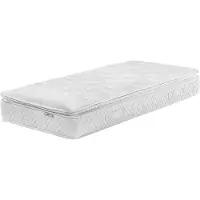 Beliani Memory Foam Matratze mit Taschenfederkern Creme 90 x 200 cm Abnehmbarer Bezug Kindermatratze Komfortabel Medium Härtegrad