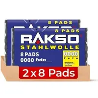 Rakso Stahlwolle Pads Sorte 0000 Extra-Fein 2 x 8 Stück