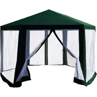 Kondela Gartenpavillon Ringe Typ 1 390x390 cm - grün / weiß
