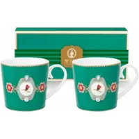 Pip studio Tasse Home Mugs Large Love Birds Medallion Emerald (2er Set)