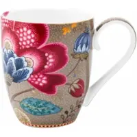 Pip studio Tasse Home Becher XL Blooming Tales Fantasy Khaki (6er Set)