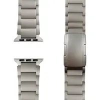 Nalia Argon Titan Armband für Apple Watch SE/10/9/8/7/6/5/4/3/2/1, Metall Ersatzarmband mit Faltschließe, 38/40/41/42mm - Titan Natur