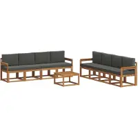 vidaXL Outdoor-Sofagarnitur 9 Stk. Natur und Anthrazit
