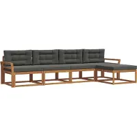 vidaXL Outdoor-Sofagarnitur 5 stk. Natur und Anthrazit