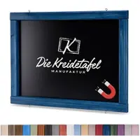 Die Kreidetafel Manufaktur Magnetische Kreidetafel - Magnettafel mit Holzrahmen / Maritimes Blau 90x60cm