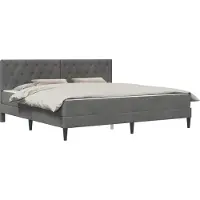 vidaXL Bettgestell mit Matratze Dunkelgrau 200 x 200 cm Samt