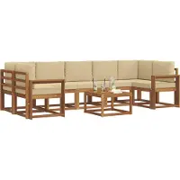 vidaXL Outdoor-Sofagarnitur 8 Stk. Natur und Beige