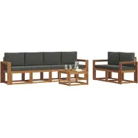 vidaXL Outdoor-Sofagarnitur 7 stk. Natur und Anthrazit