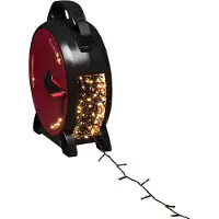 Konstsmide Micro LED Lichterkette mit Kabelaufroller, 800 bernsteinfarbene Dioden, 30V, Außen (IP44), schwarzes Soft-Kabel - 3838-807